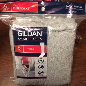6 pair men's gray tube socks